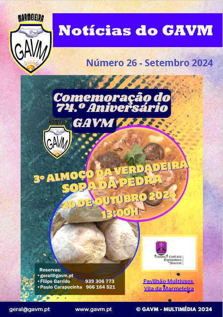 Newsletter 26 referente a Setembro 2024 -  Grupo dos Amigos da Vila da Marmeleira