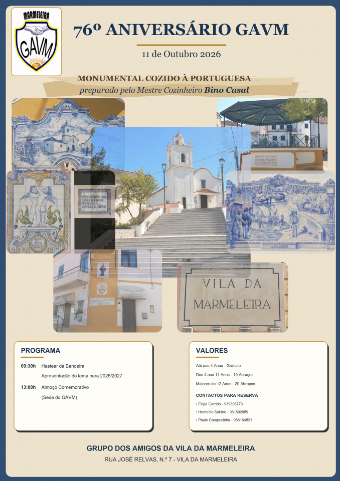 Almoço Comemorativo 76º Aniversário -  Grupo dos Amigos da Vila da Marmeleira